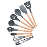 9/10/12PCS Silicone Cooking Utensils Set With Storage Box