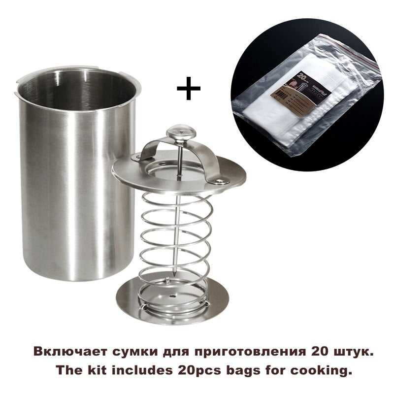 Pot Patty Stainless Steel  For Meat Cooking With a Thermometer Tool